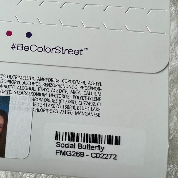 Color Street Coral Bay social butterfly rose gold sparkle nail polish strips nwt - Picture 7 of 7